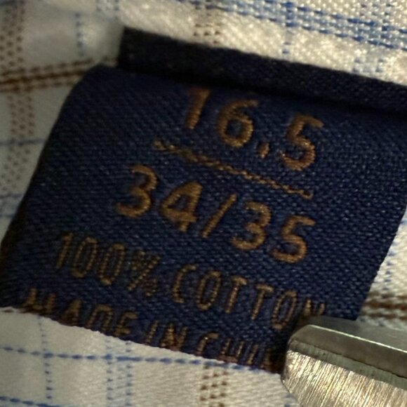 David Donahue Trim Fit Button-Down Shirt - Size 16.5 (34/35) - Picture 8 of 10